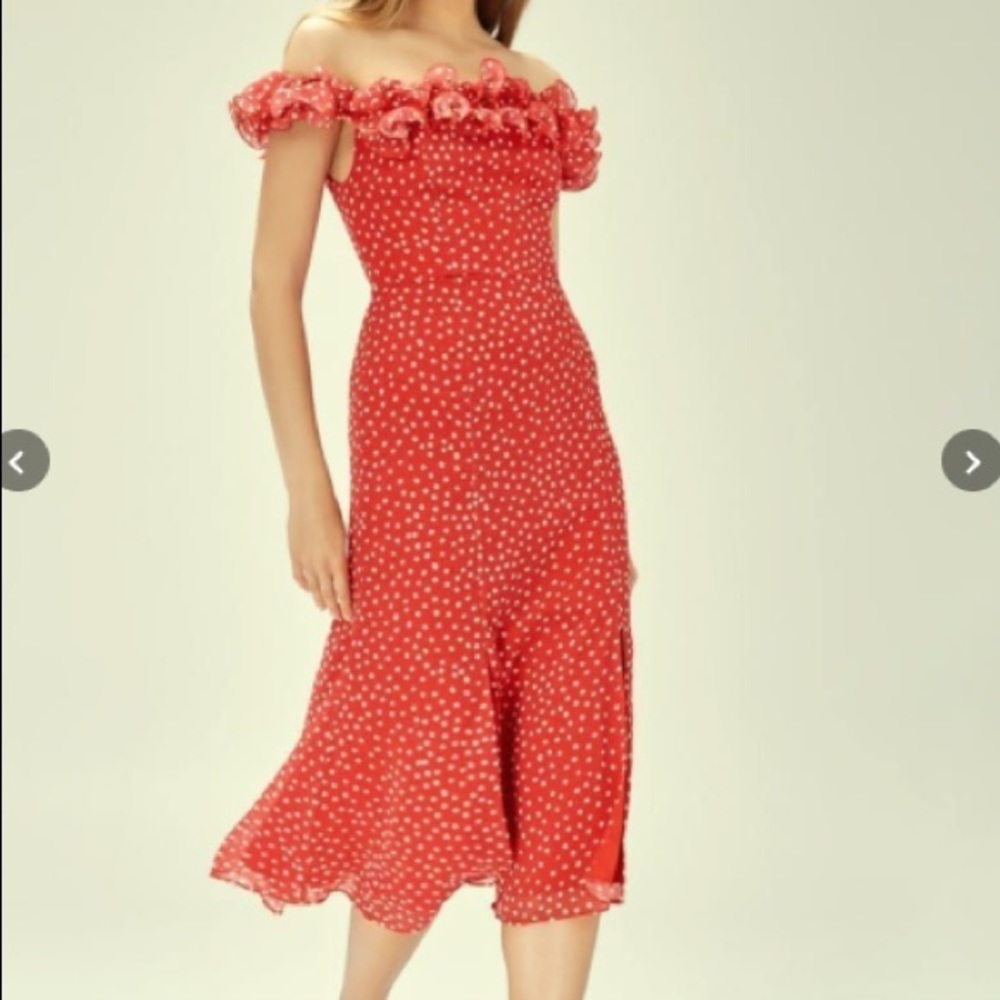 Keepsake Red Dot Ruffle Dress - Picture 4 of 10